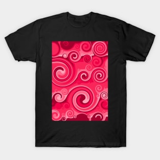 Red Strawberry Swirls T-Shirt